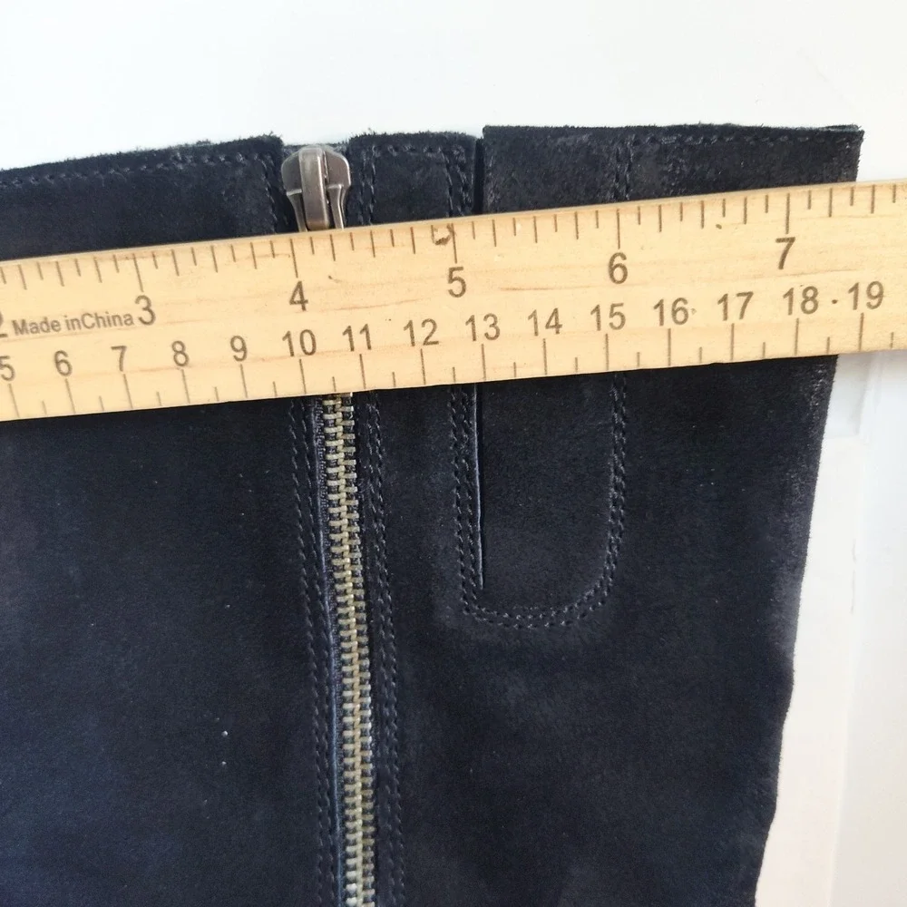 Born Boots Size 7 Knee High Tall Riding Suede Black Slouchy Distressed Lined